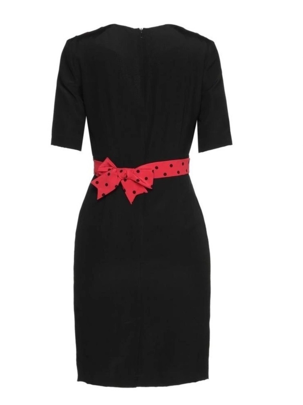 NWT Moschino Couture Polka Dot Retro Pinup Dress Red Black Silk Sz 12 - Picture 3 of 15